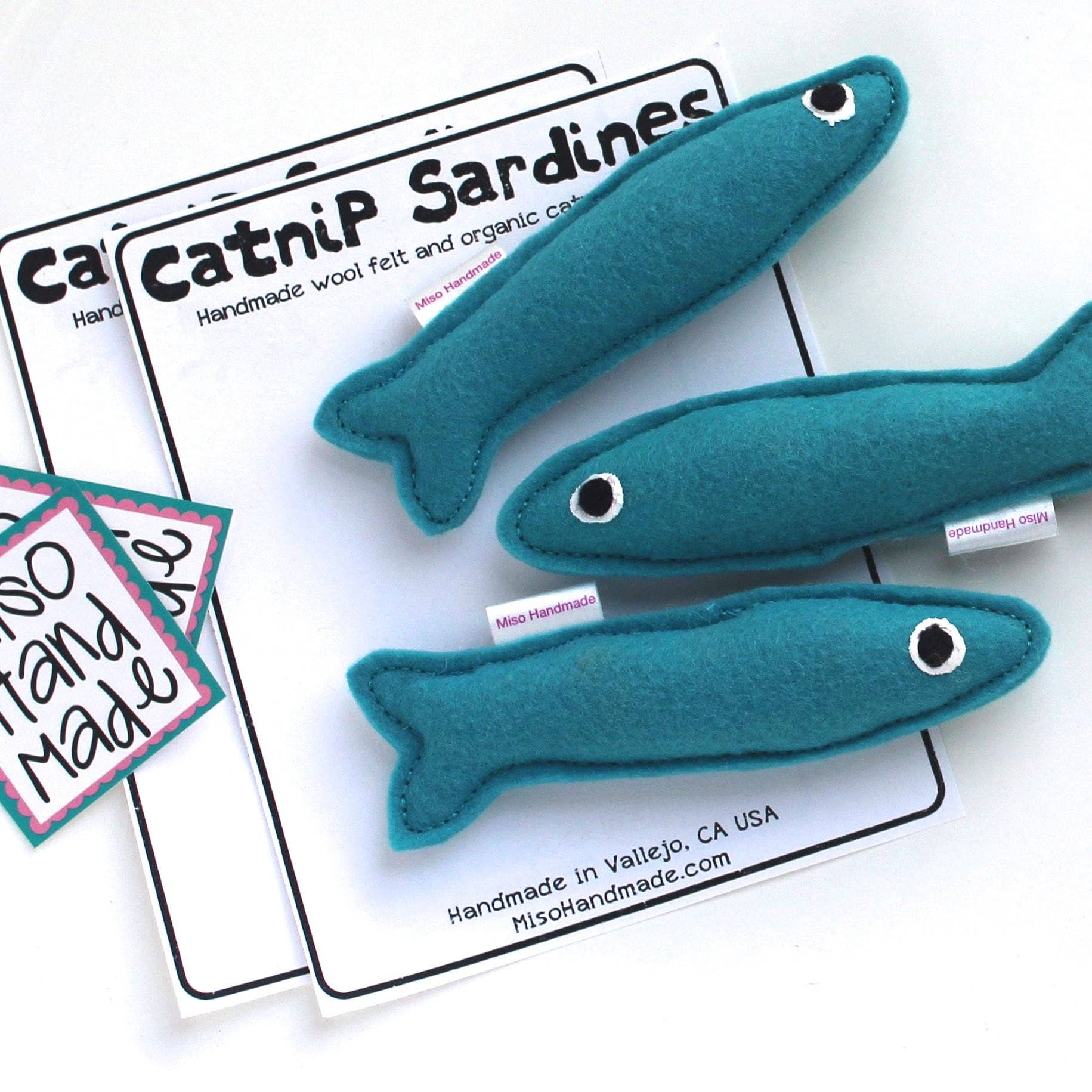 Miso Handmade - Wool Catnip Sardines s/3 & Bulk