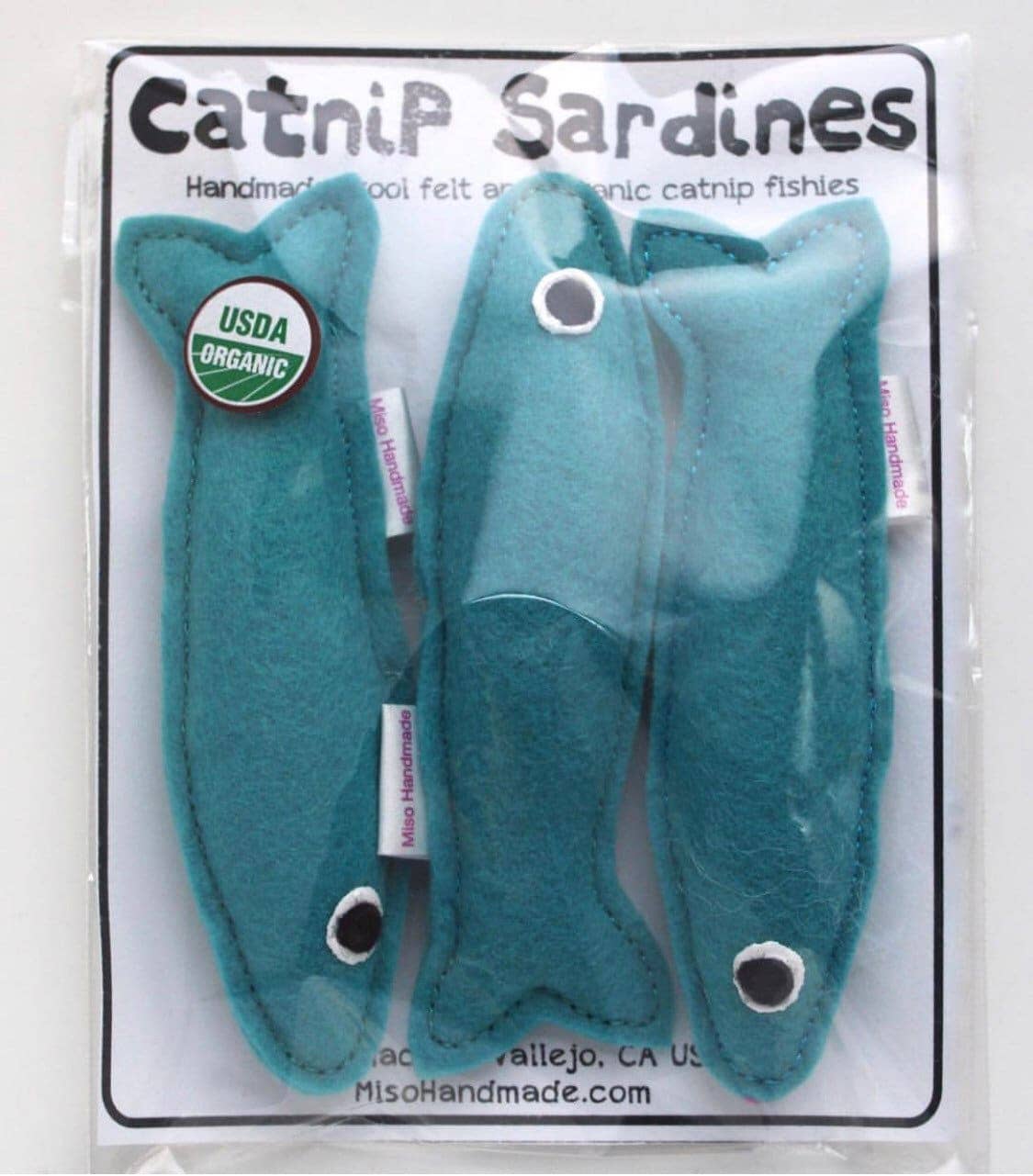 Miso Handmade - Wool Catnip Sardines s/3 & Bulk