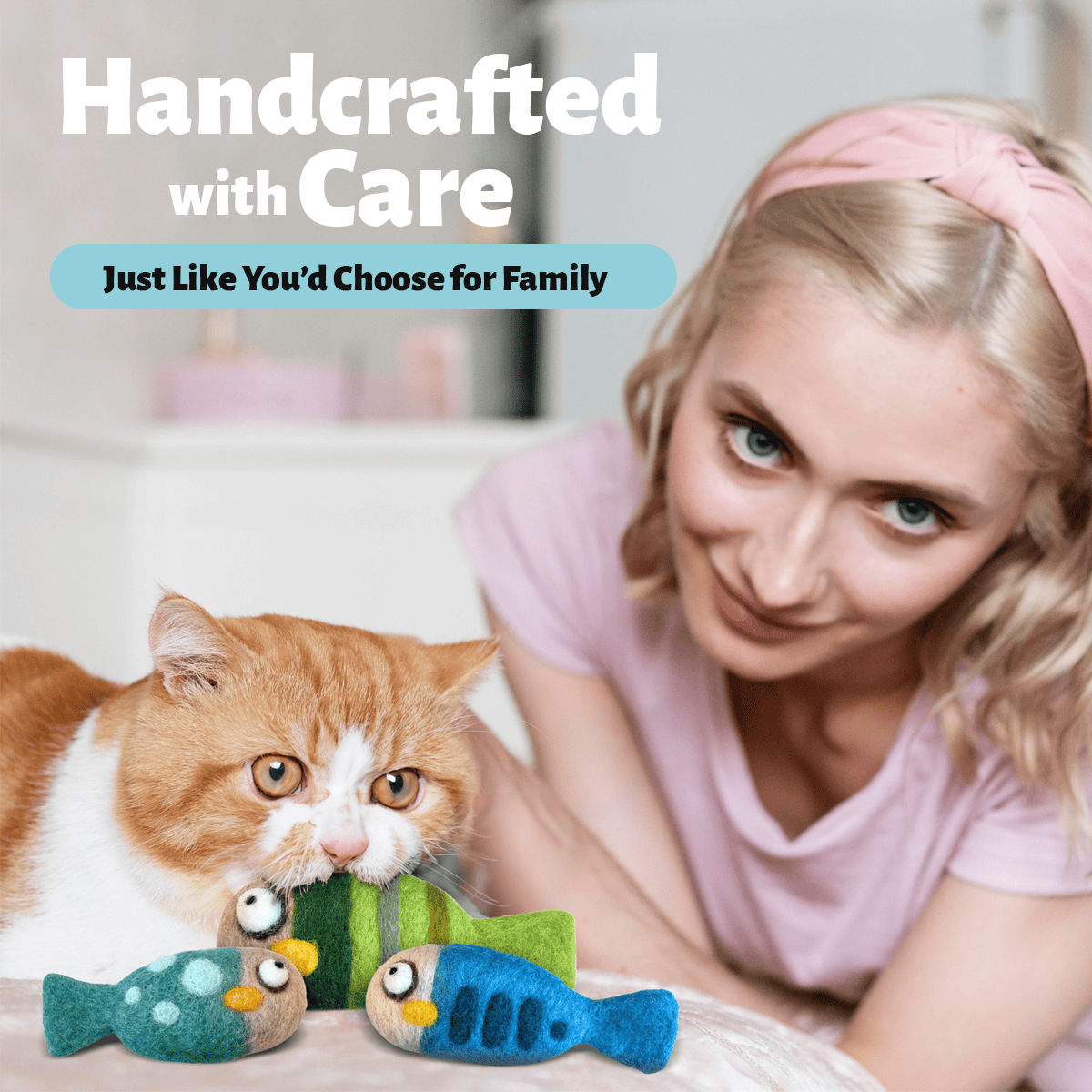 Woolbuddy - Felted Fish Cat Toy