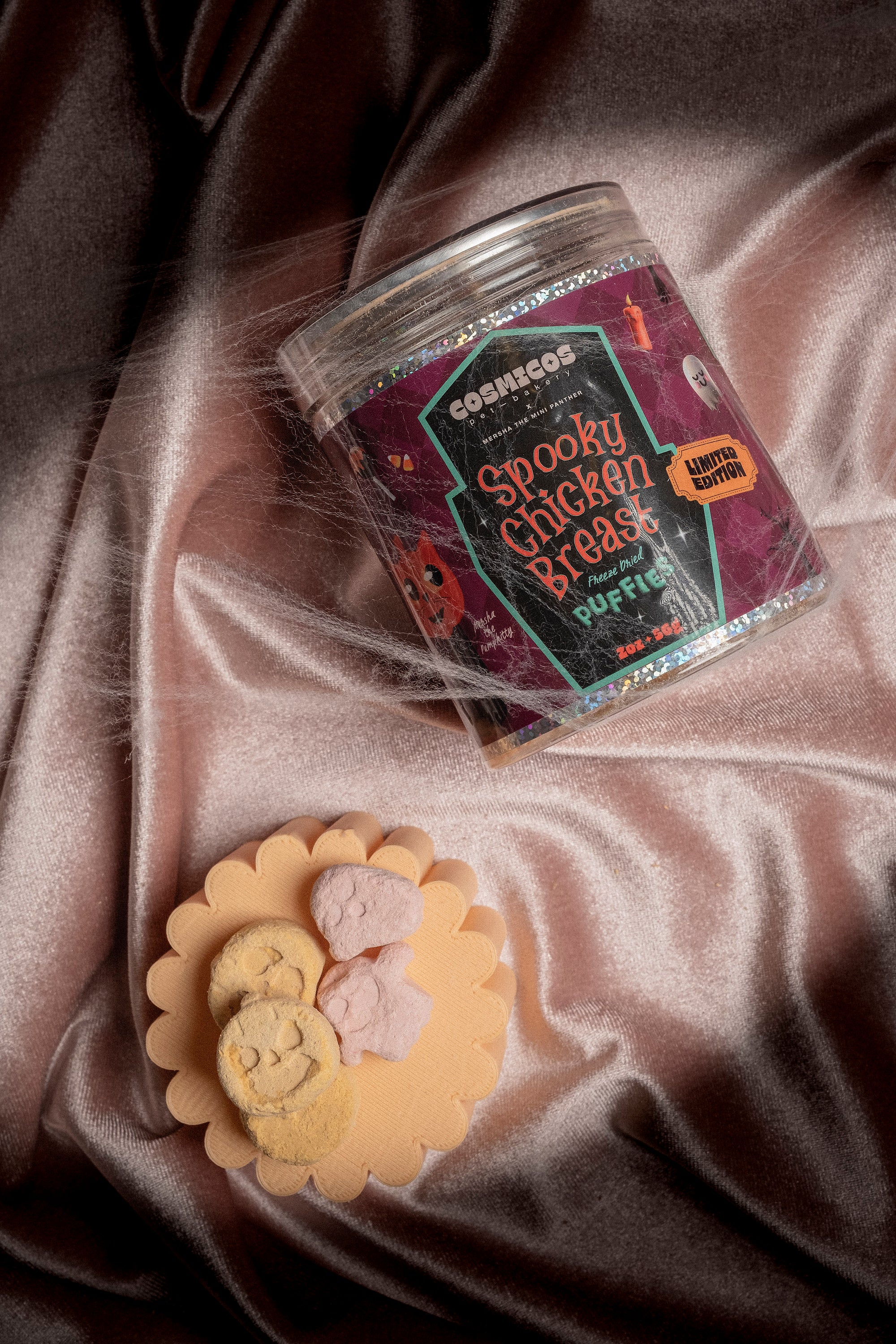 Spooky Chicken Breast Puffies Limited Edition– 2 oz Freeze-Dried Seasonal Treats for Cats & Dogs