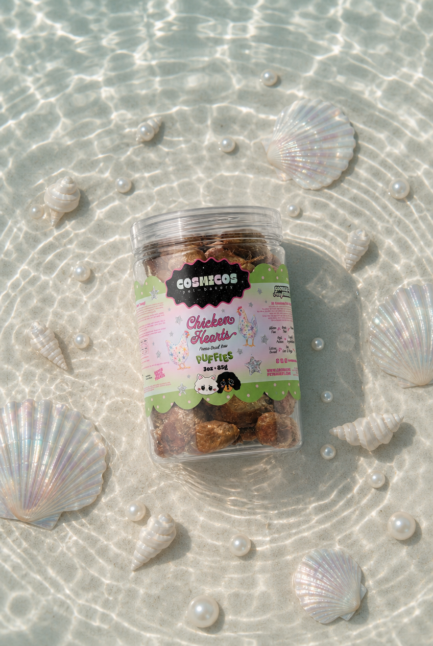 Chicken Hearts Puffies Freeze-Dried Raw