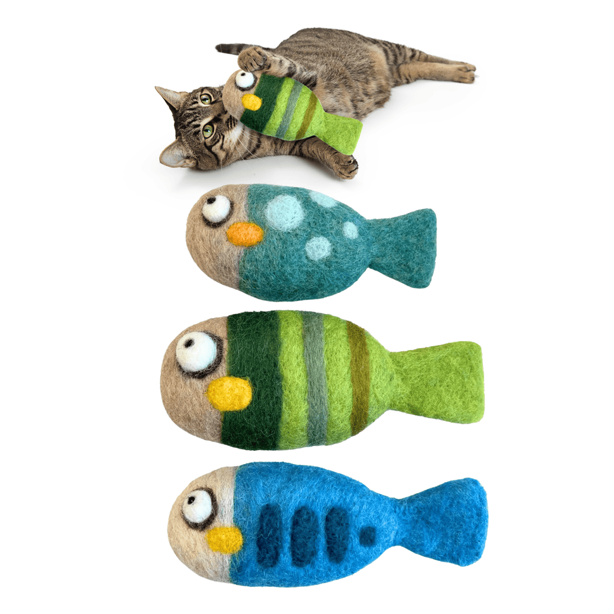 Woolbuddy - Felted Fish Cat Toy