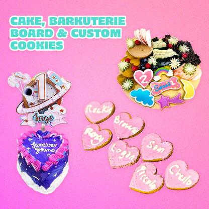 Pawty Bundle Custom Cake + Barkuterie Board + Custom Cookies